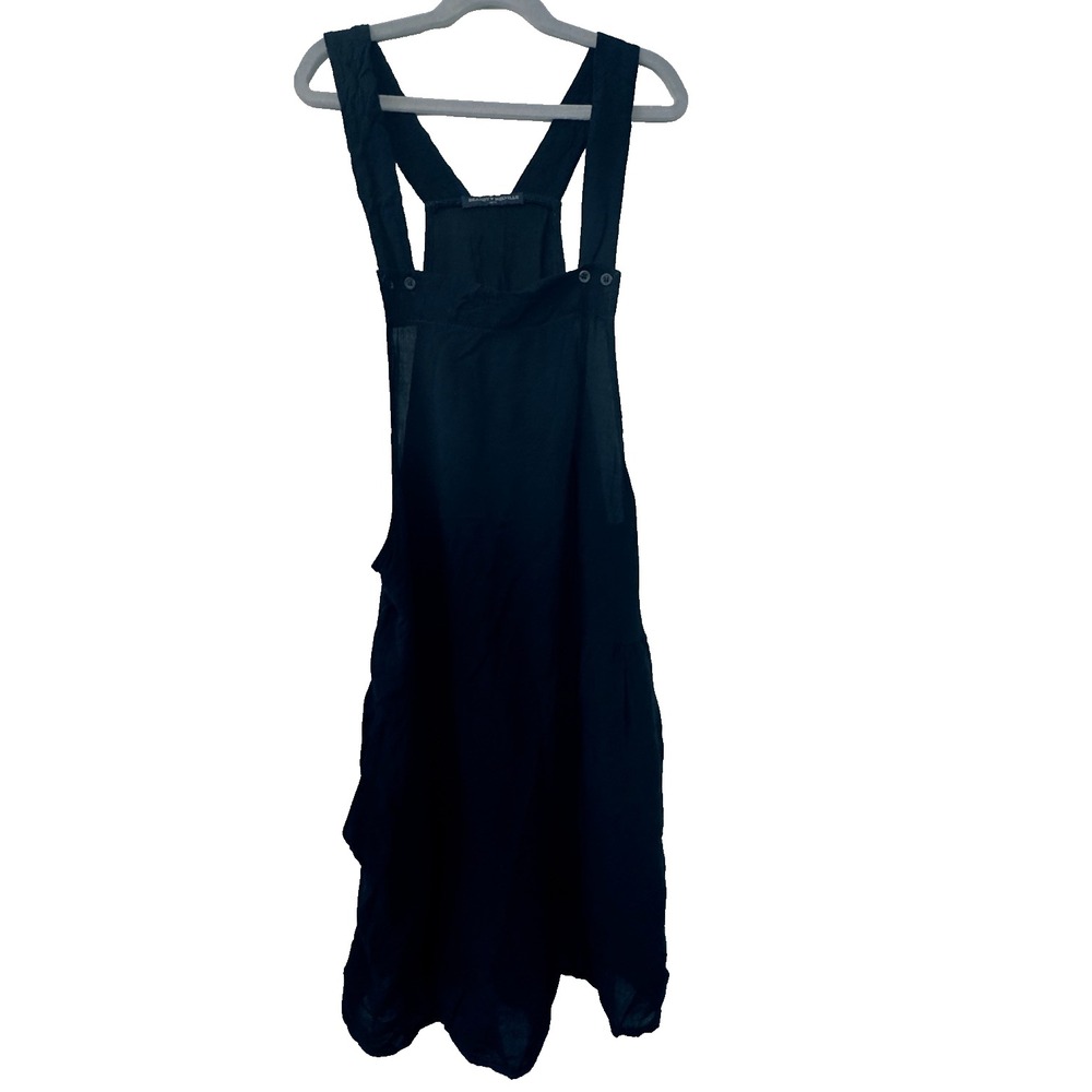 Brandy Melville Black Pinafore Overall Midi Dress Size Small Made in Italy Women